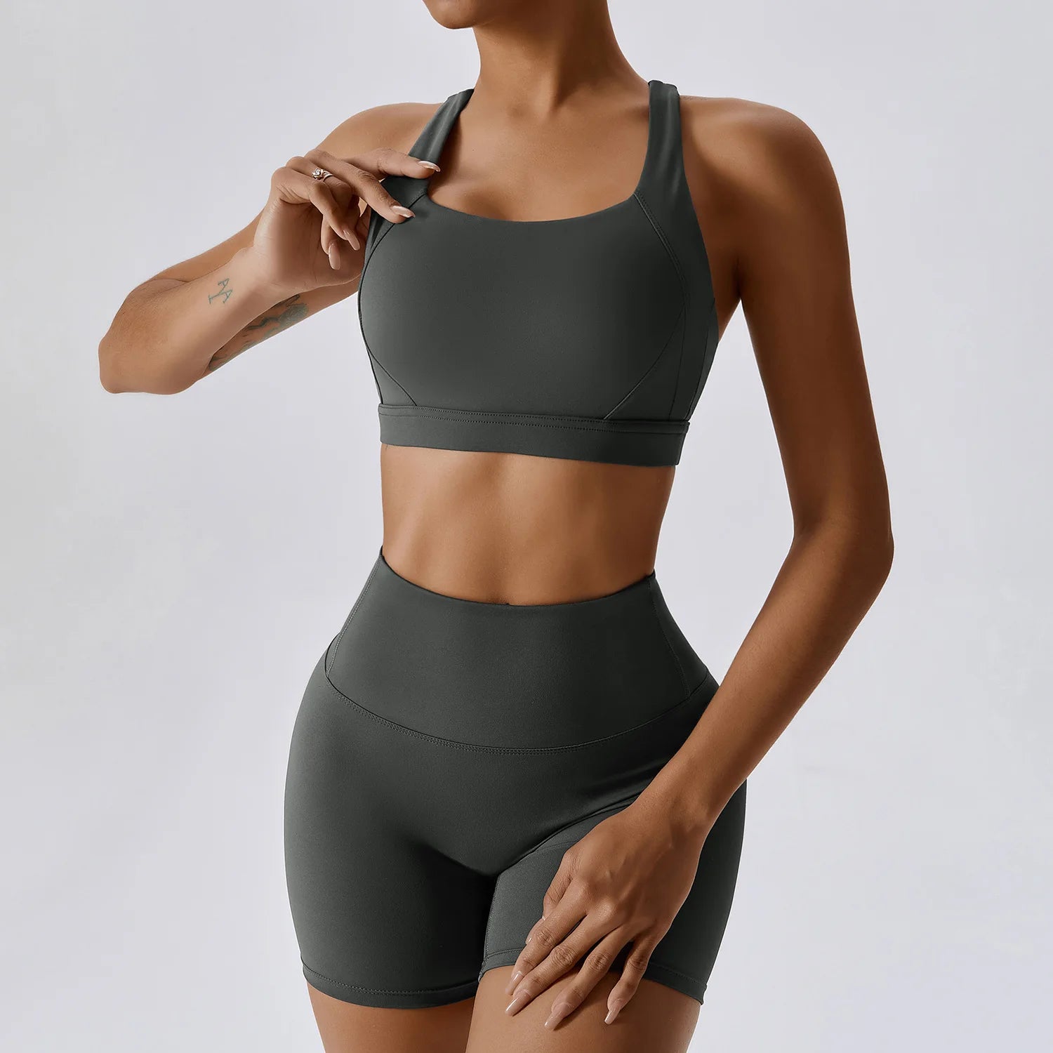 Women'S Tracksuit 2PCS Fitness Suit Yoga Sets Sportswear Workout Sports Bra High Waist Leggings Gym Clothing Push up Sports Suit
