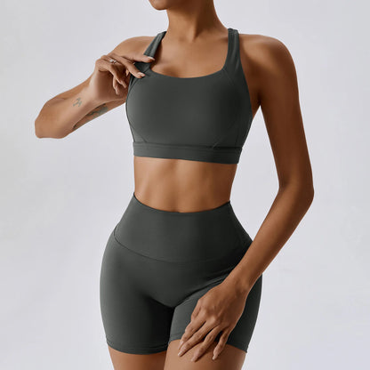 Women'S Tracksuit 2PCS Fitness Suit Yoga Sets Sportswear Workout Sports Bra High Waist Leggings Gym Clothing Push up Sports Suit