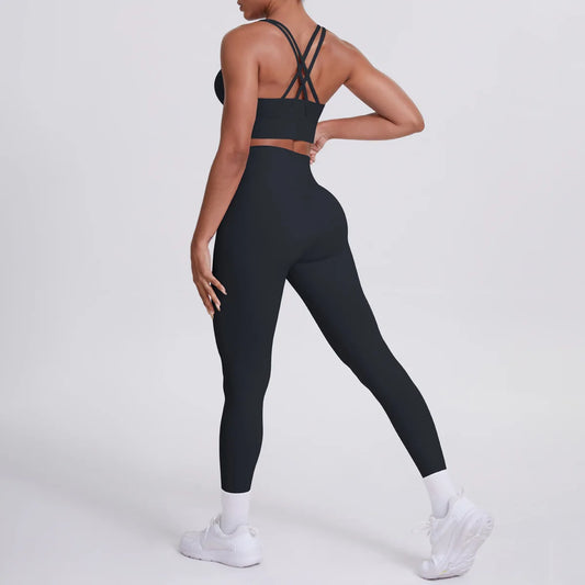 Yoga Suit 2 Pieces Women Tracksuit Sports Bra High Waist Legging Yoga Outfit Gym Set Fitness Workout Clothes Sportswear