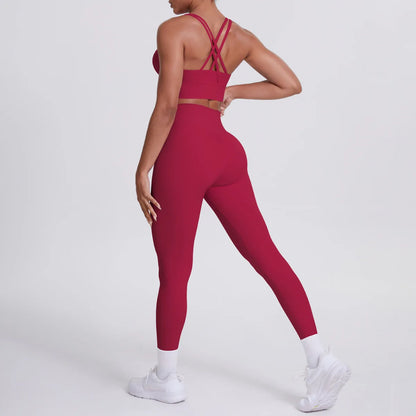 Yoga Suit 2 Pieces Women Tracksuit Sports Bra High Waist Legging Yoga Outfit Gym Set Fitness Workout Clothes Sportswear