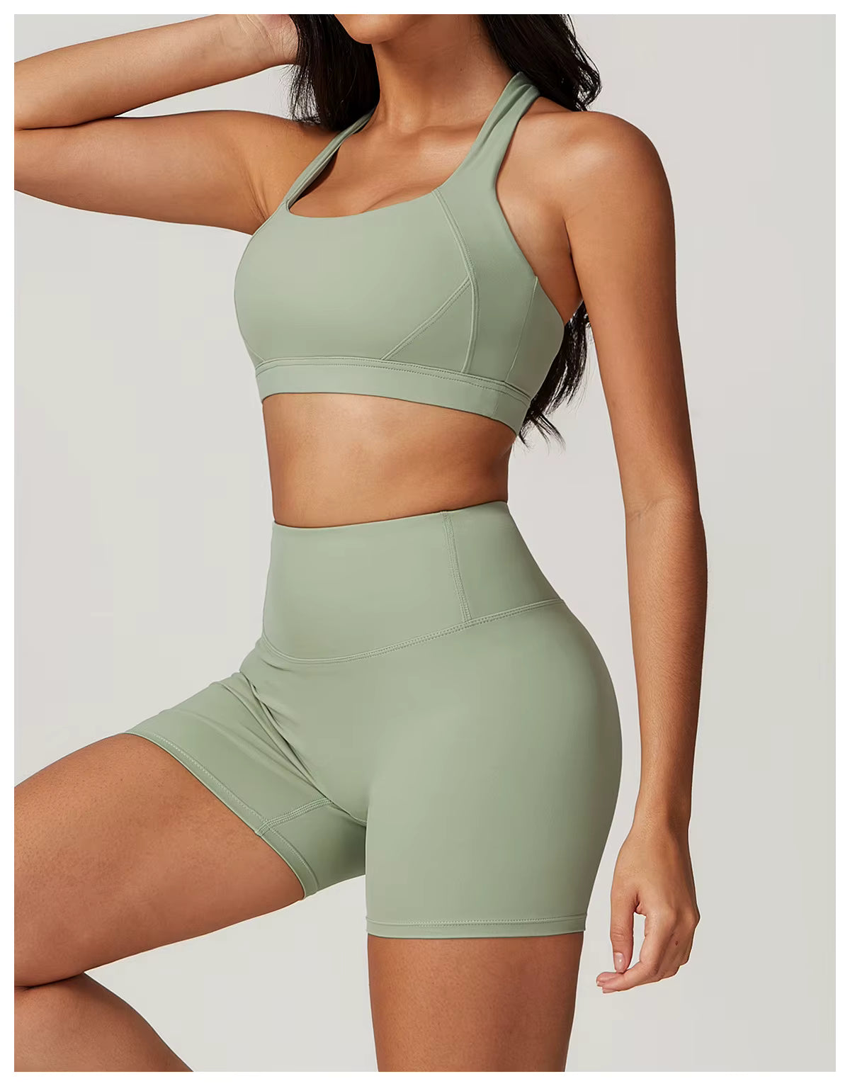 Ensemble Yoga & Fitness Femme avec Short – Brassière de Sport & Short Taille Haute, Confort et Style