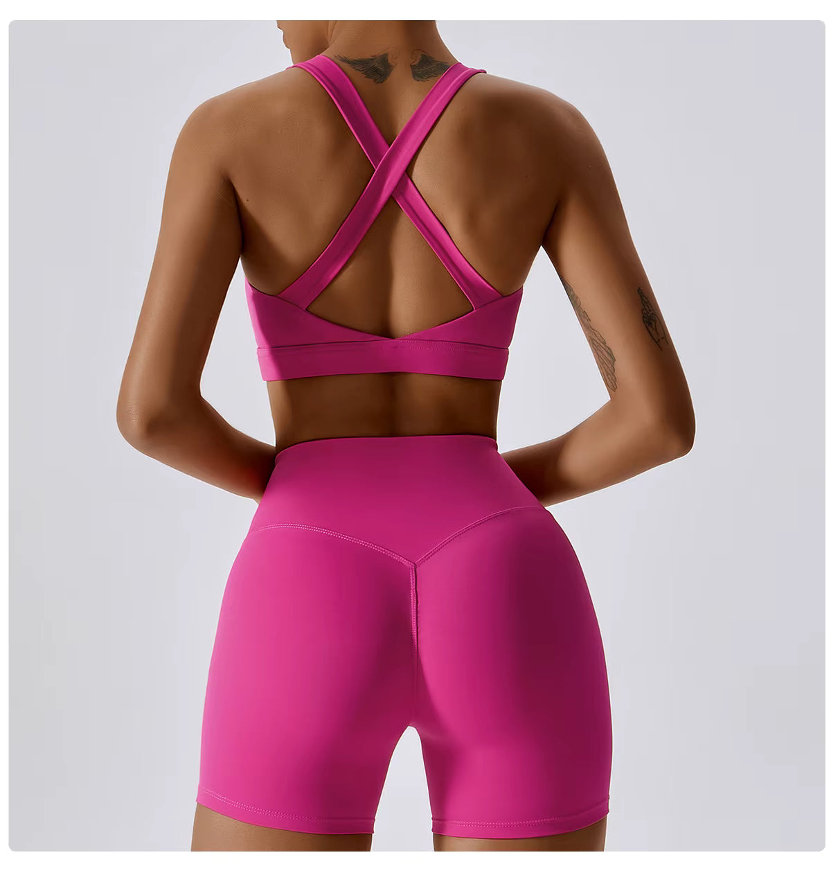 Ensemble Yoga & Fitness Femme avec Short – Brassière de Sport & Short Taille Haute, Confort et Style