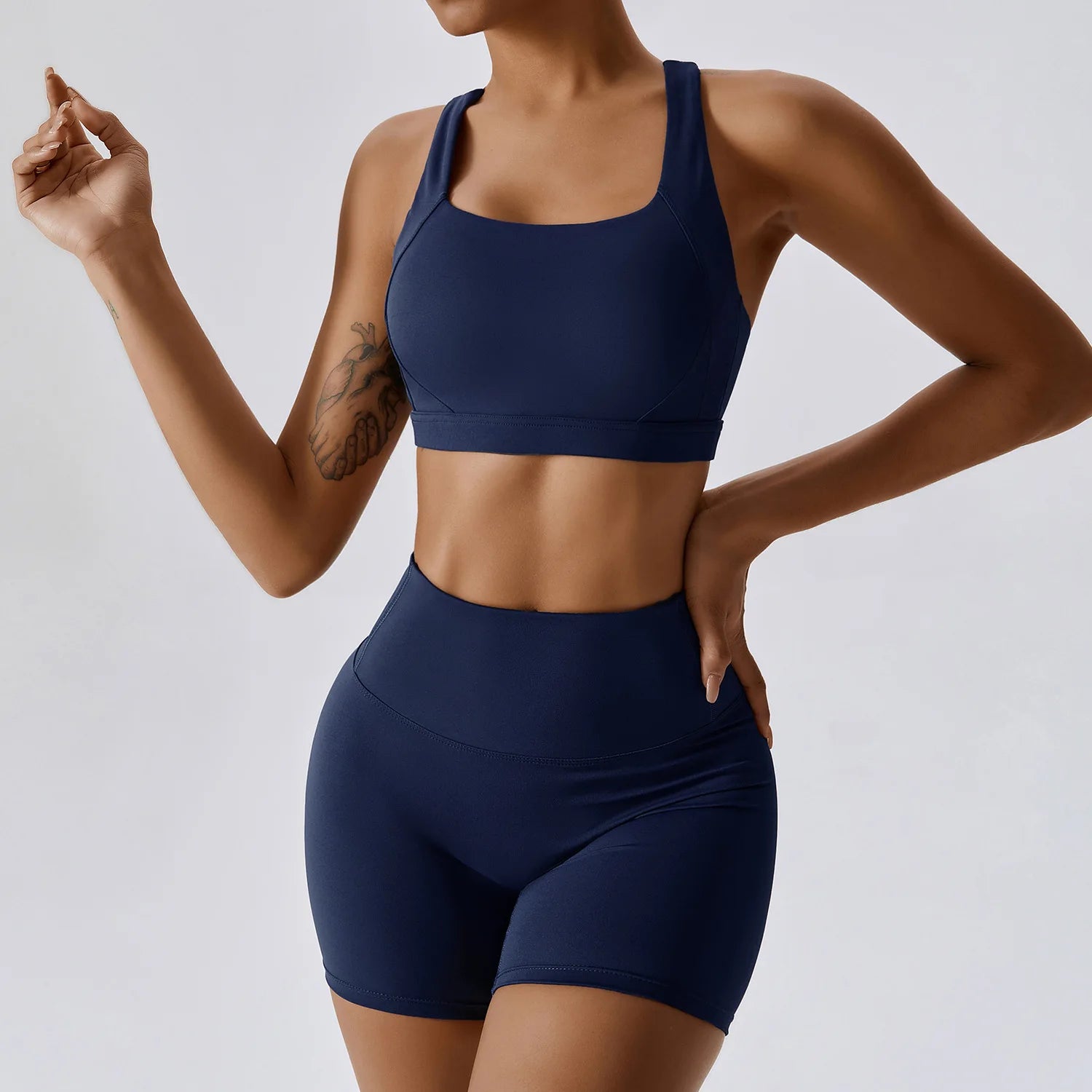 Women'S Tracksuit 2PCS Fitness Suit Yoga Sets Sportswear Workout Sports Bra High Waist Leggings Gym Clothing Push up Sports Suit
