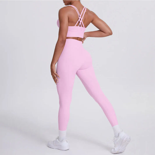 Yoga Suit 2 Pieces Women Tracksuit Sports Bra High Waist Legging Yoga Outfit Gym Set Fitness Workout Clothes Sportswear
