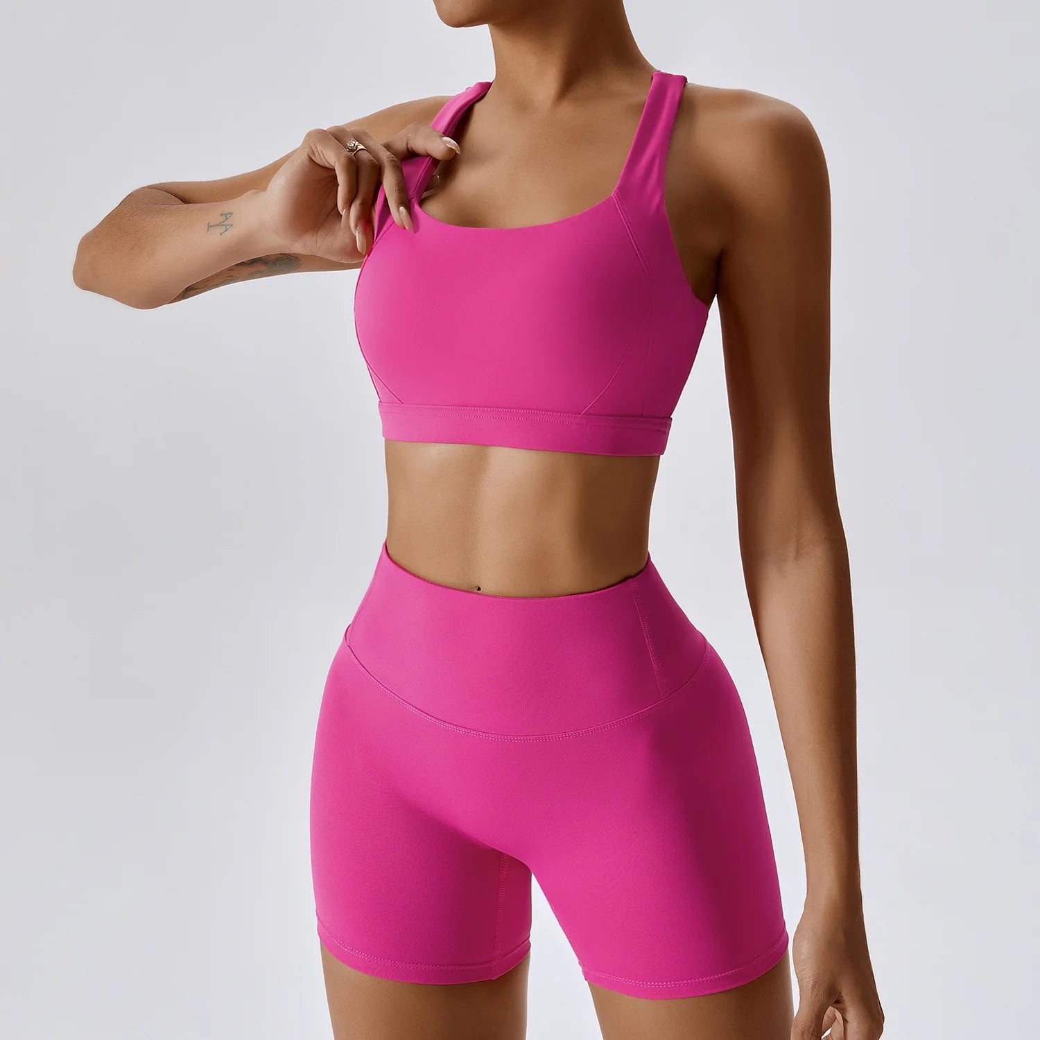 Women'S Tracksuit 2PCS Fitness Suit Yoga Sets Sportswear Workout Sports Bra High Waist Leggings Gym Clothing Push up Sports Suit